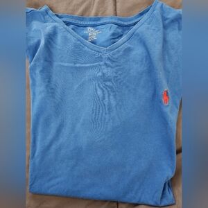 Blue polo v neck tshirt